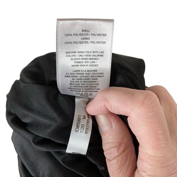 Express black metallic clip dot whimsygoth tiered long sleeve mini dress size M - Picture 9 of 9